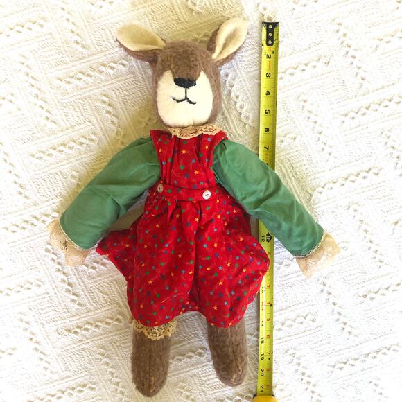 VTG Handmade Bunny Rabbit Plush Mohair Weighted Primitive Folk Art Cottagecore - Picture 5 of 8